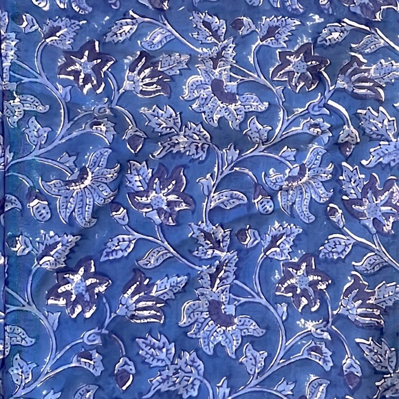 Jaypore Indigo Block Printed Pants with Drawstring Size XL - Picture 2 of 6